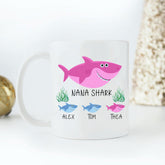 Personalised White Ceramic Mug 10oz - Nana shark mug, Birthday gift, Perfect gift, Custom mug, Personalised Gift, Nana shark - Craftellery